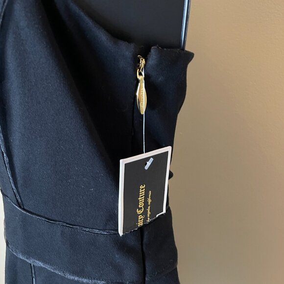 Juicy Couture Black Ponte Layered Hem Mini Dress Size 10 Runs Small - Picture 10 of 16